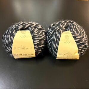 Rowan Big Wool Color 11 100% Merino Wool Lot Of Two Skien Gray Black Apprx 87yrd